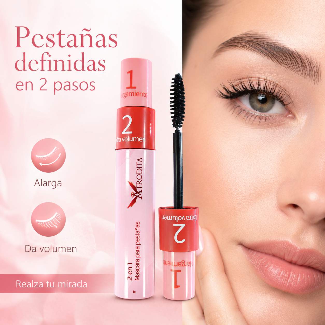 Máscara para Pestañas Afrodita 2 en 1