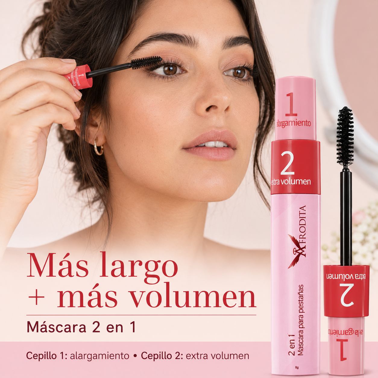 Máscara para Pestañas Afrodita 2 en 1