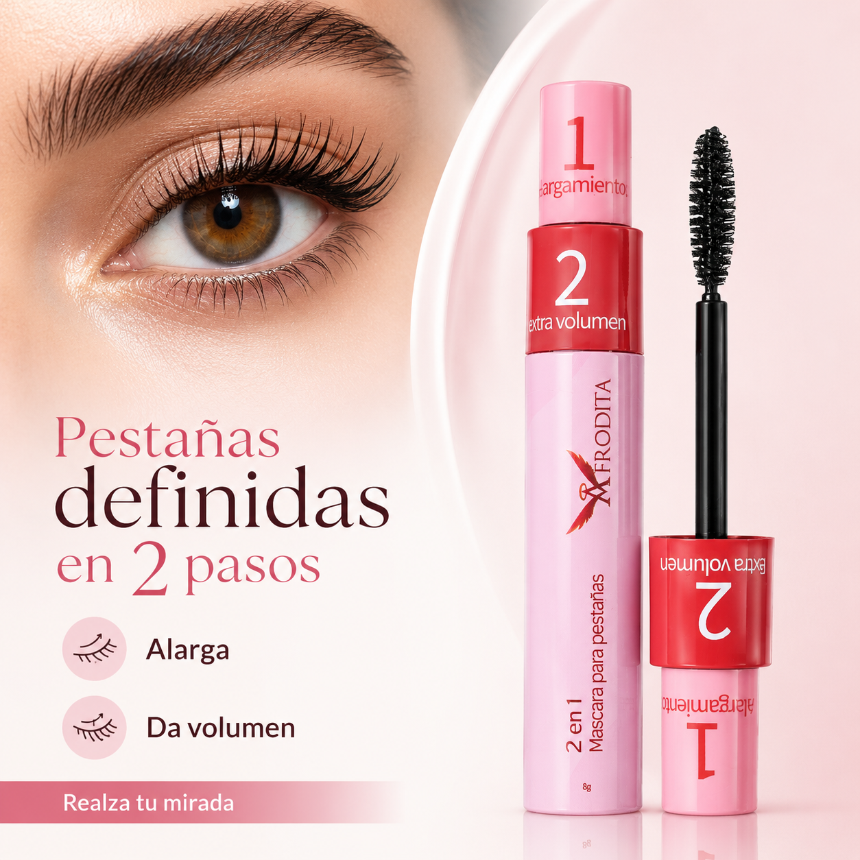 Máscara para Pestañas Afrodita 2 en 1