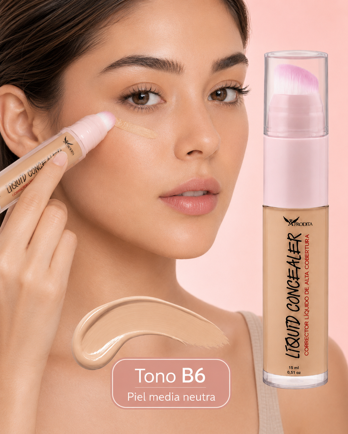 Liquid Concealer Afrodita Corrector líquido de alta cobertura